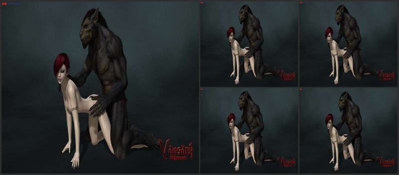 Naughty redhead whore enjoys doggy-style with werewolf [monster sex]